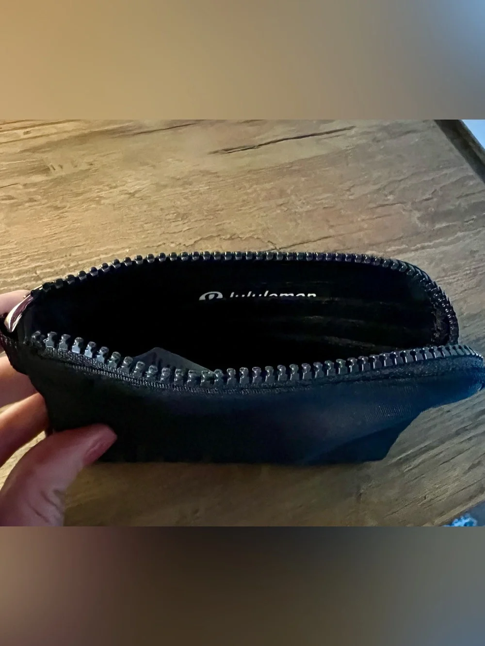 lululemon athletica Black Compact Zip Card Wallet